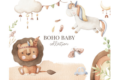 Boho baby - watercolor set