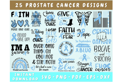 Prostate Cancer Awareness SVG Bundle, 25 Designs, Prostate Cancer SVG