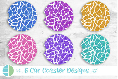 Giraffe Print Car Coaster Sublimation Designs