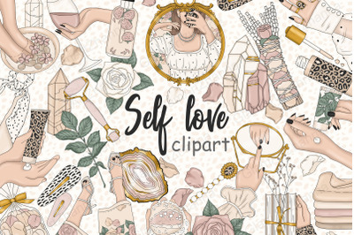 Self Love Clipart | Relaxing Illustrations