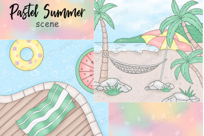 Pastel Summer Scene