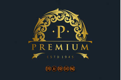 Elegant luxury gold badge logo SVG