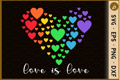 LGBT Heart Shape by Heart Love is Love