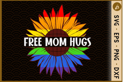 Free Mom Hugs LGBT Daisy Rainbow