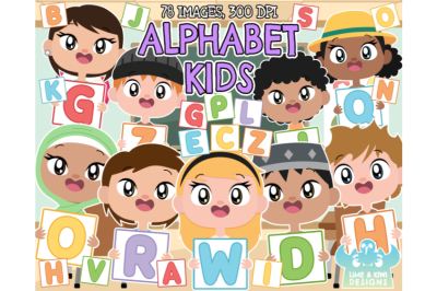 Alphabet Kids Clipart - Lime and Kiwi Designs