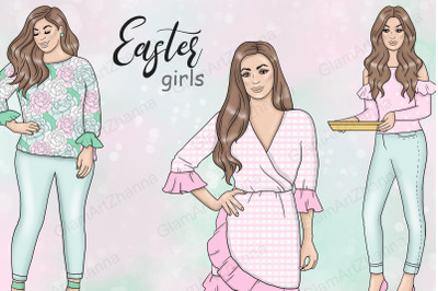 Easter Girls Clipart