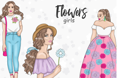 Flowers Girls Clipart