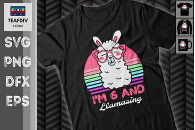 6th Birthday Llamazing, Llama SVG