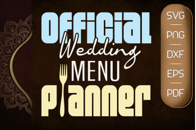 Official Wedding Party Menu Planner