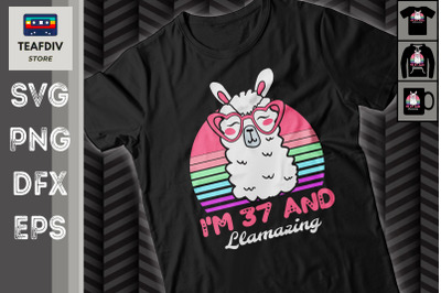 37th Birthday Llamazing, Llama SVG