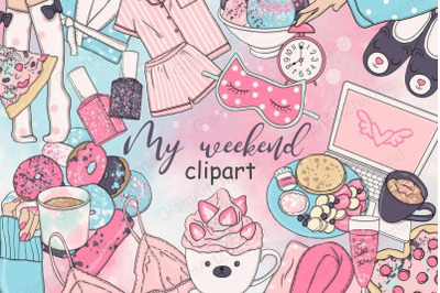 My Weekend Clipart | Self Care Graphics