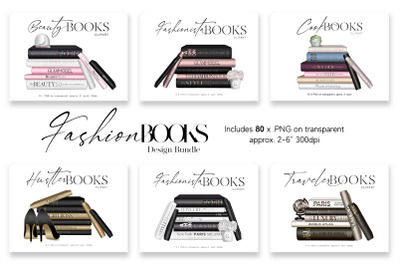 Fashion Books Design Bundle - 80 Books Clipart