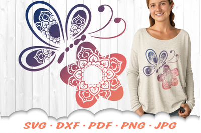 Floral Butterfly Mandala SVG Cut Files&nbsp;For Cricut