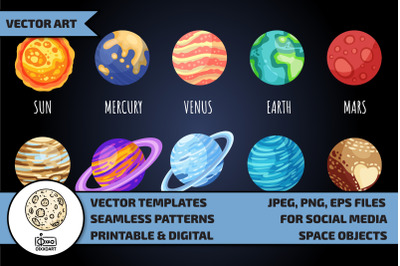 Space Planets Vector Art