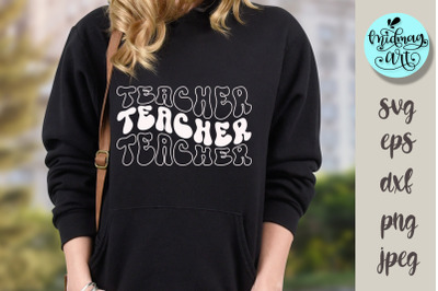 Teacher mirror svg&2C; groovy wavy cut file