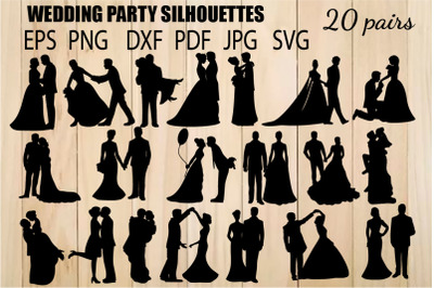 Wedding Silhouettes For Cut And Print