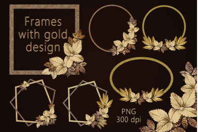 Frames with gold design