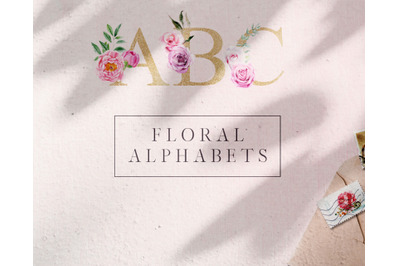 Romantic alphabet floral letter watercolor #a3