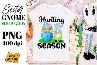 Easter gnomies and eggs sublimation design. Hunting season