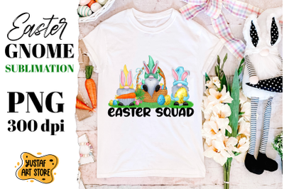 Cute Easter gnomies sublimation design. Easter Squad