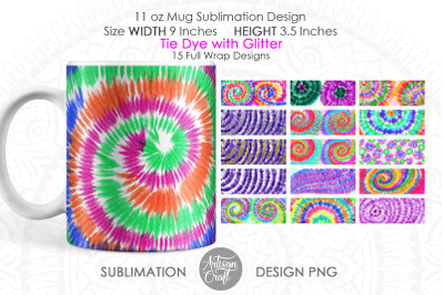 Tie dye mug sublimation designs for 11 oz Mug, tie dye background PNG,