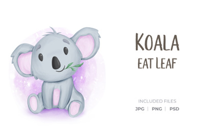 Koala Eat Leaf