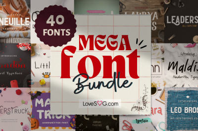 Mega Font Bundle | LoveSvg