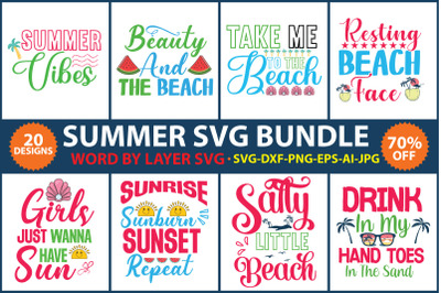 Summer cut file, summer die-cut, Summer Beach Bundle SVG, Beach Svg Bu