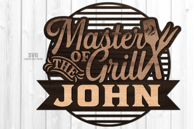 Monogram Master Of The Grill SVG Laser Cut Files BBQ Glowforge Files