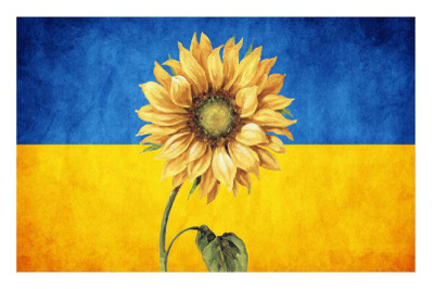 Sunflower On Ukraine Flag Sublimation