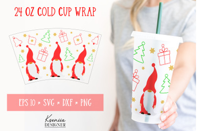 Christmas Starbucks Cup Full Wrap SVG. Venti Cold Cup Wrap