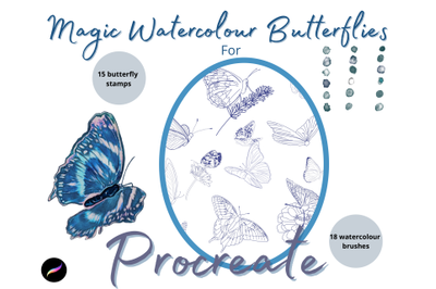 Magic Watercolour Butterflies Brushes for Procreate