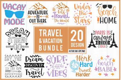 Travel &amp; Vacation SVG Design Bundle