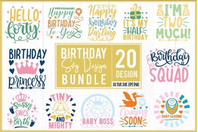 Birthday SVG Design Bundle