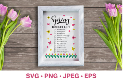 Spring bucket list. Seasonal planner. Funny things to do SVG