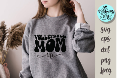 Volleyball mom life svg, groovy sports cut file