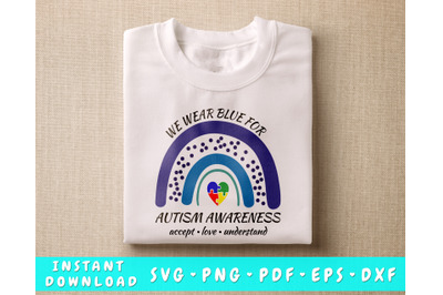 We Wear Blue For Autism Awareness SVG, Autism Awareness Month SVG