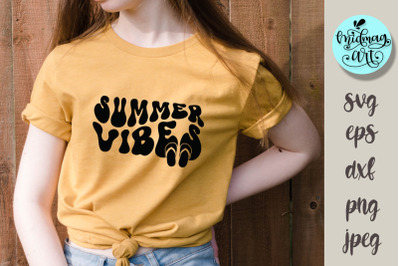 Summer vibes svg, groovy summer cut file