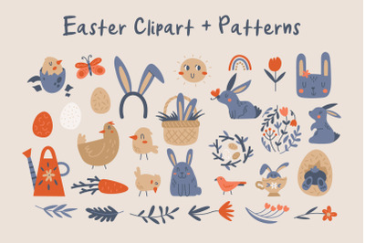 Easter Clipart + Patterns