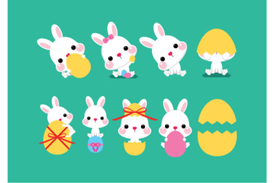 Collection of Easter bunny and egg