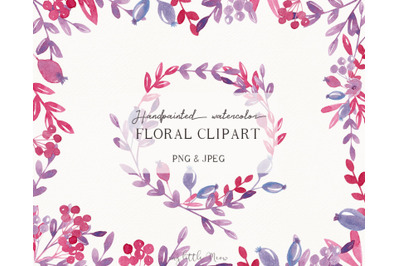 Red floral clipart watercolor #c13