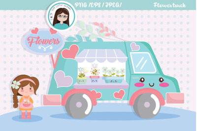 Flower truck cliparts