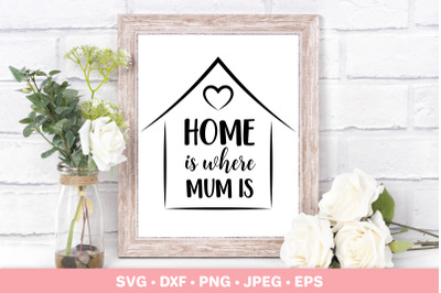 Home is where mum is. Mother&rsquo;s Day gift. Mum quote