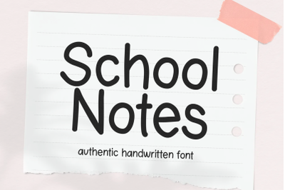 School Notes - Handwriting Font