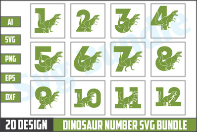 Dinosaur Number Svg Bundle