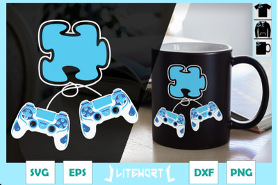 Autism Awareness Gamer Puzzle Piece