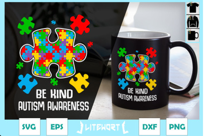 Be Kind Puzzle Pieces Autism Awareness