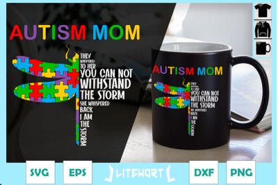 Autism mom Dragonfly Puzzle Pieces