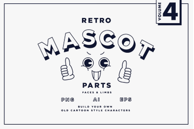 Retro Mascot Parts VOL 4 | Old Cartoon Character Builder