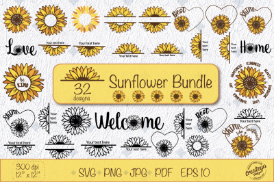 Sunflower SVG bundle with Sunflower quotes, Be kind and words, welcome
